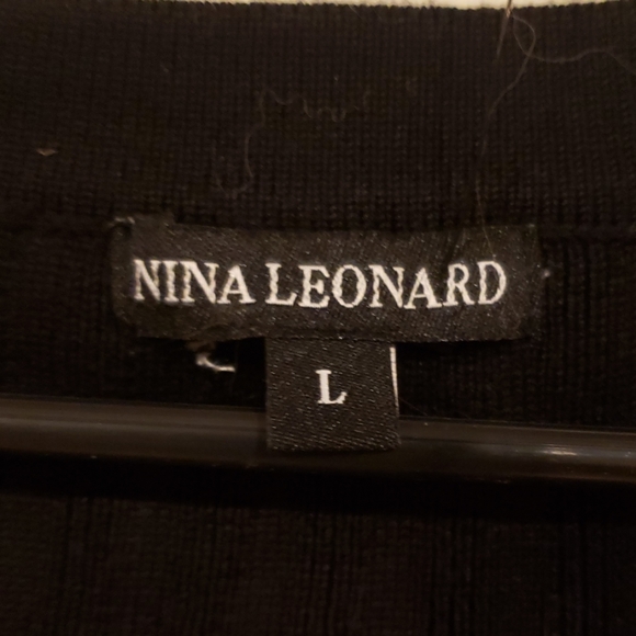 Nina Leonard Black knitted Dress with draw string - Picture 3 of 4